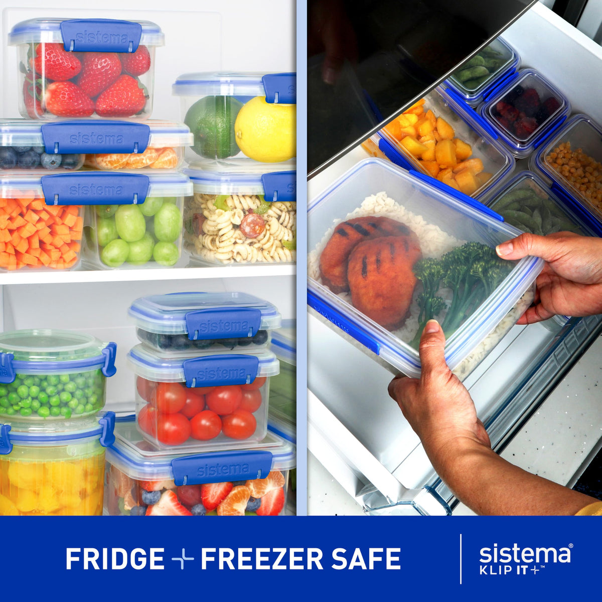 100% virgin plastic, BPA-free Sistema KLIP IT Large 5L for safe storage.