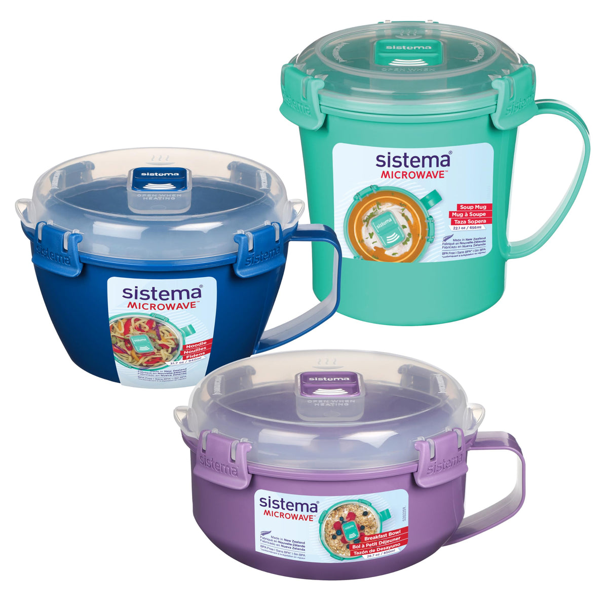Sistema porridge bowl 850ml with vent for even heating and easy serving.