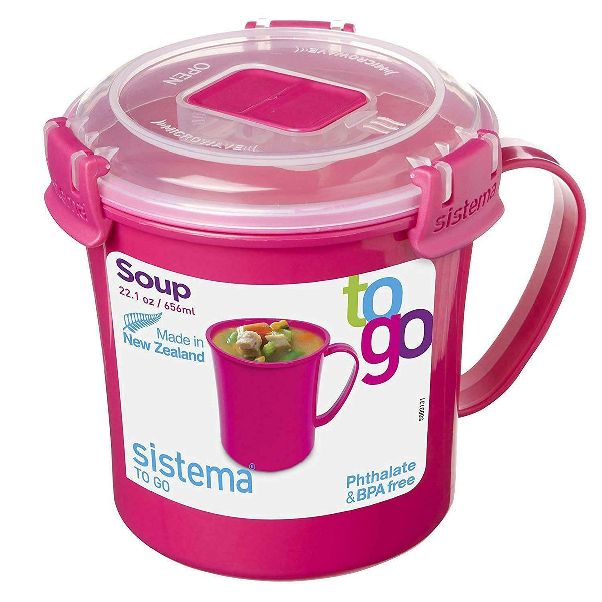 Sistema Microwave Medium Soup Mug top-rack dishwasher safe for convenient cleaning.