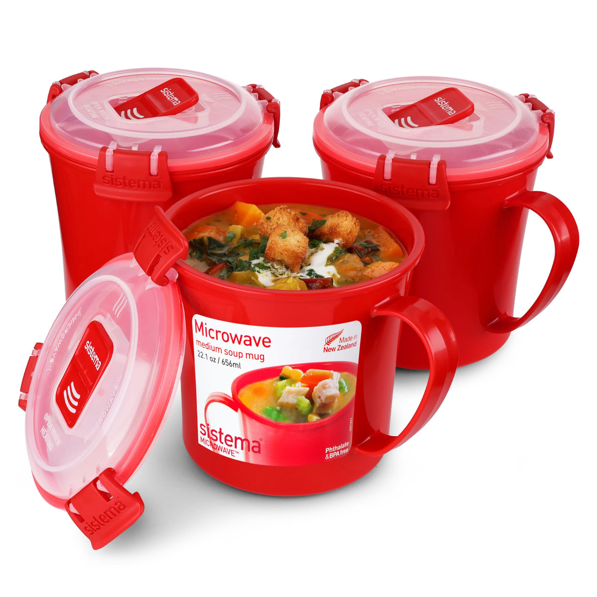 Sistema microwave soup mug 656ml for easy reheating and serving soup