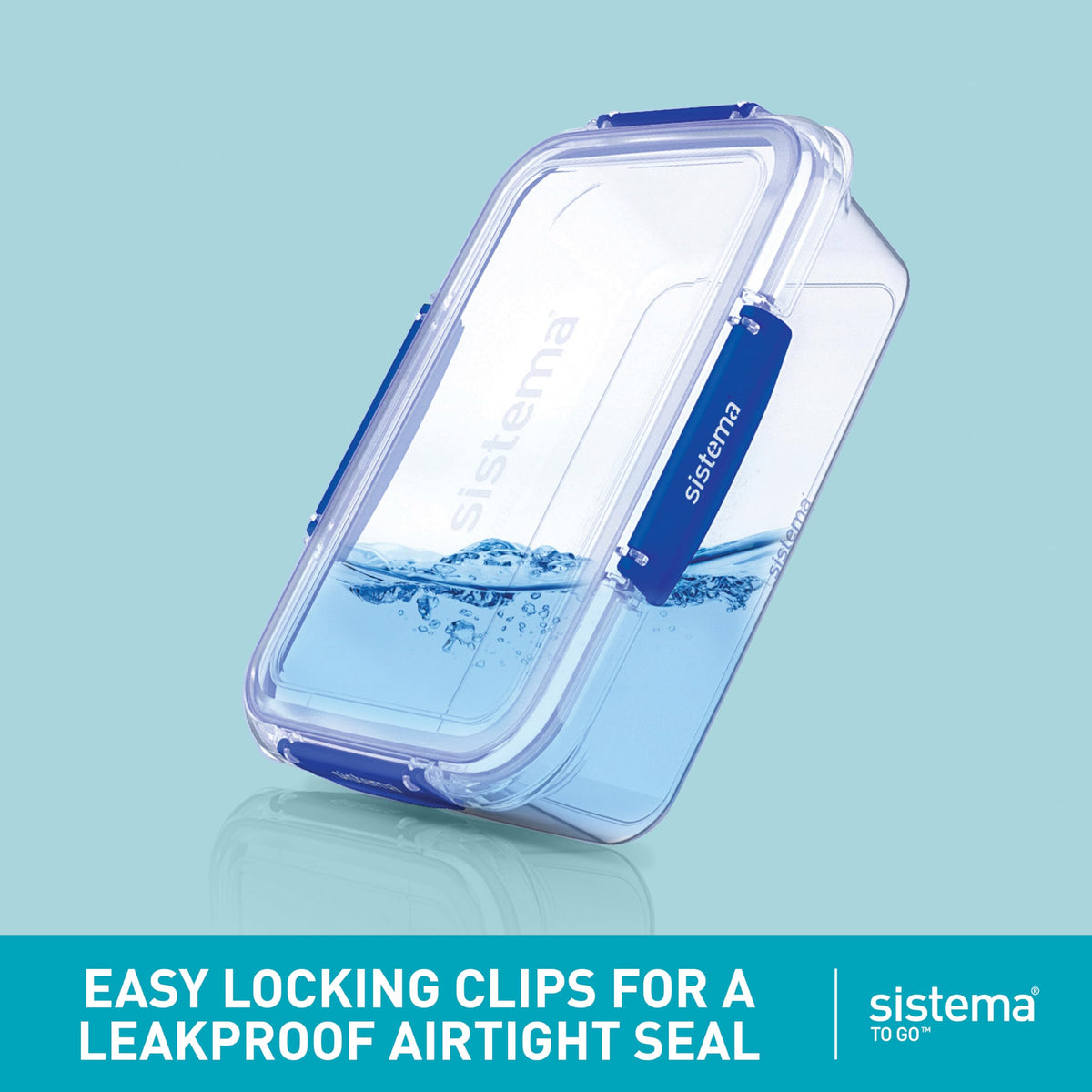 Sistema TO GO Stax easy-locking clips secure lids firmly