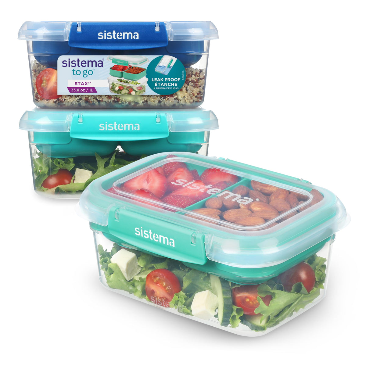 Sistema TO GO Stax leakproof seal keeps meals fresh on the go