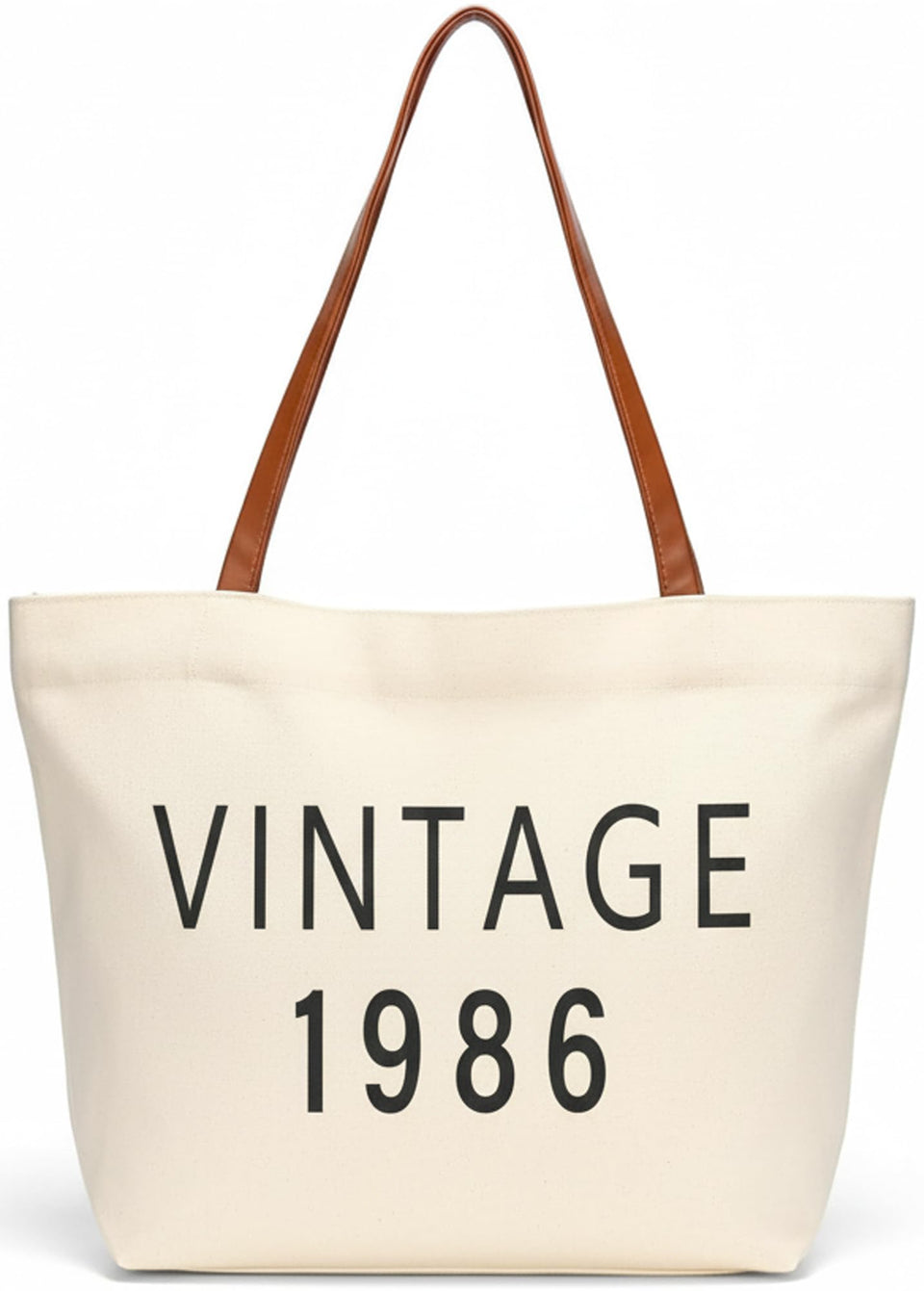 Siteshy vintage 1986 canvas tote bag for everyday shopping and style