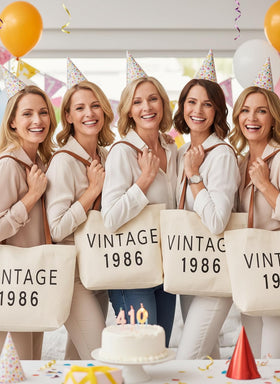 Siteshy vintage 1986 design tote showing retro bold print