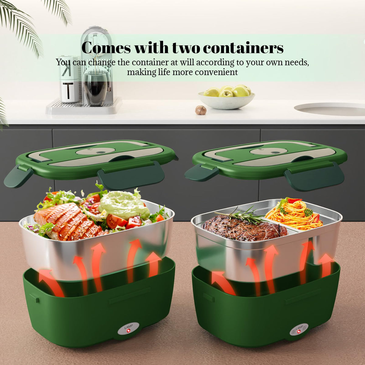 Sitlais lunch box interior dual 1.5L stainless liners for versatile meals.
