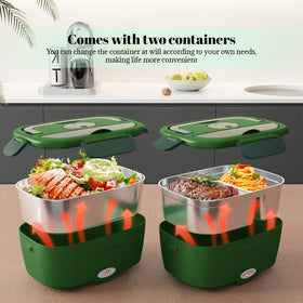 Sitlais lunch box interior dual 1.5L stainless liners for versatile meals.
