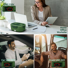 Sitlais heated lunch box supports car and home power for convenient heating anywhere.