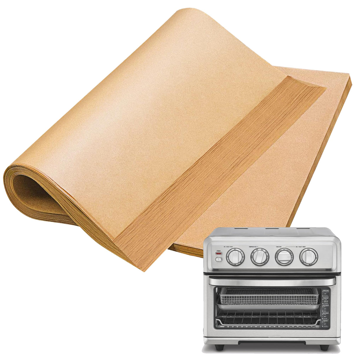 SIUDANGKA 100Pcs parchment paper squares in packaging for easy prep and mess-free cooking.