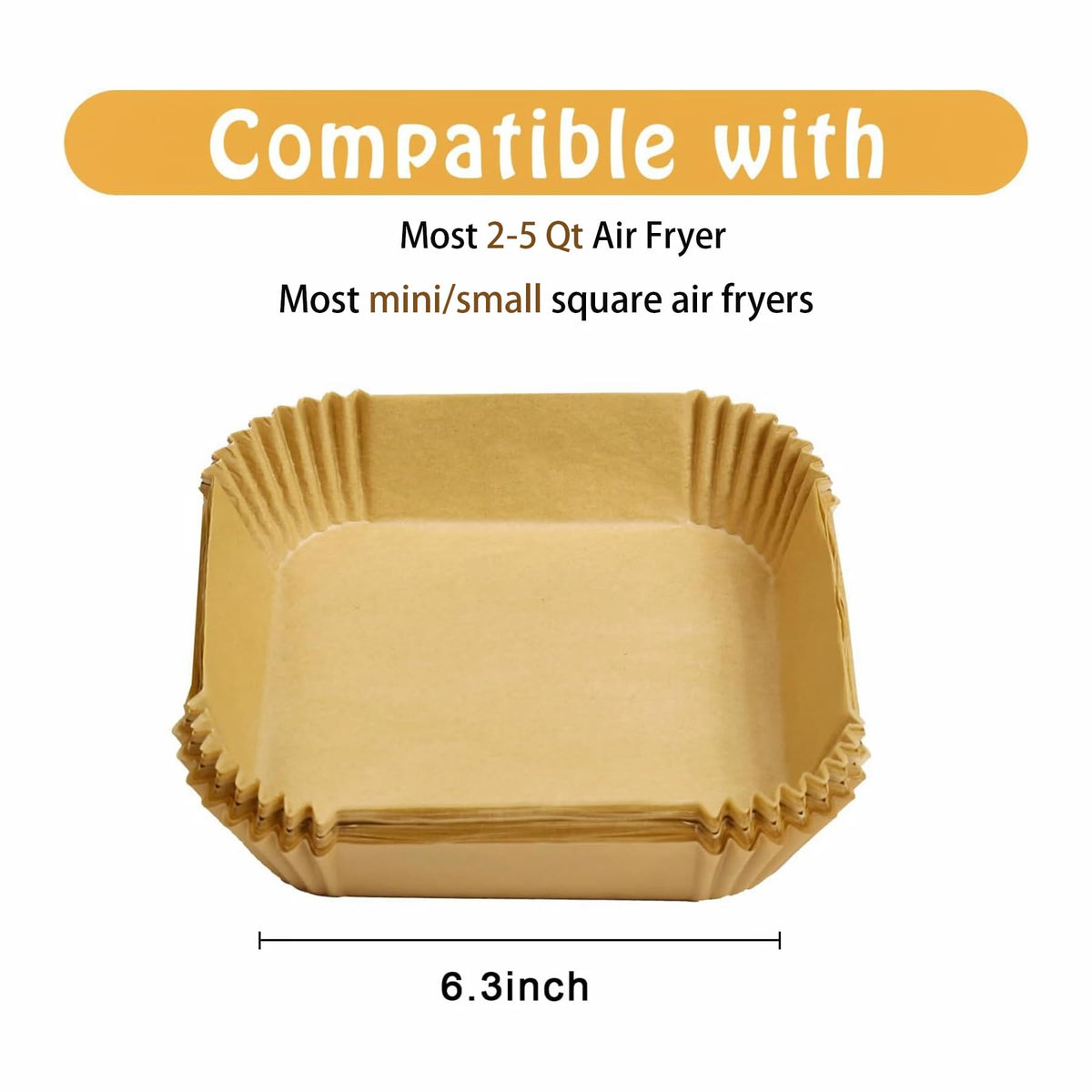 SIUDANGKA 2-5 qt pre-cut liners fit most small air fryers, no trimming required.
