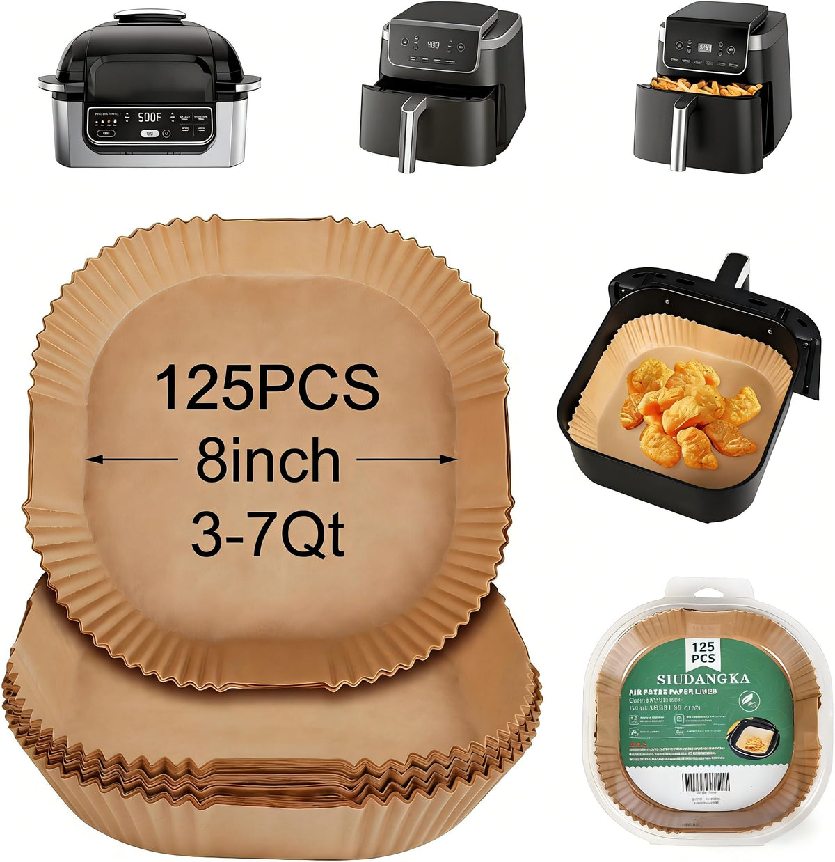 SIUDANGKA air fryer liner with round bowl design for easy cleanup