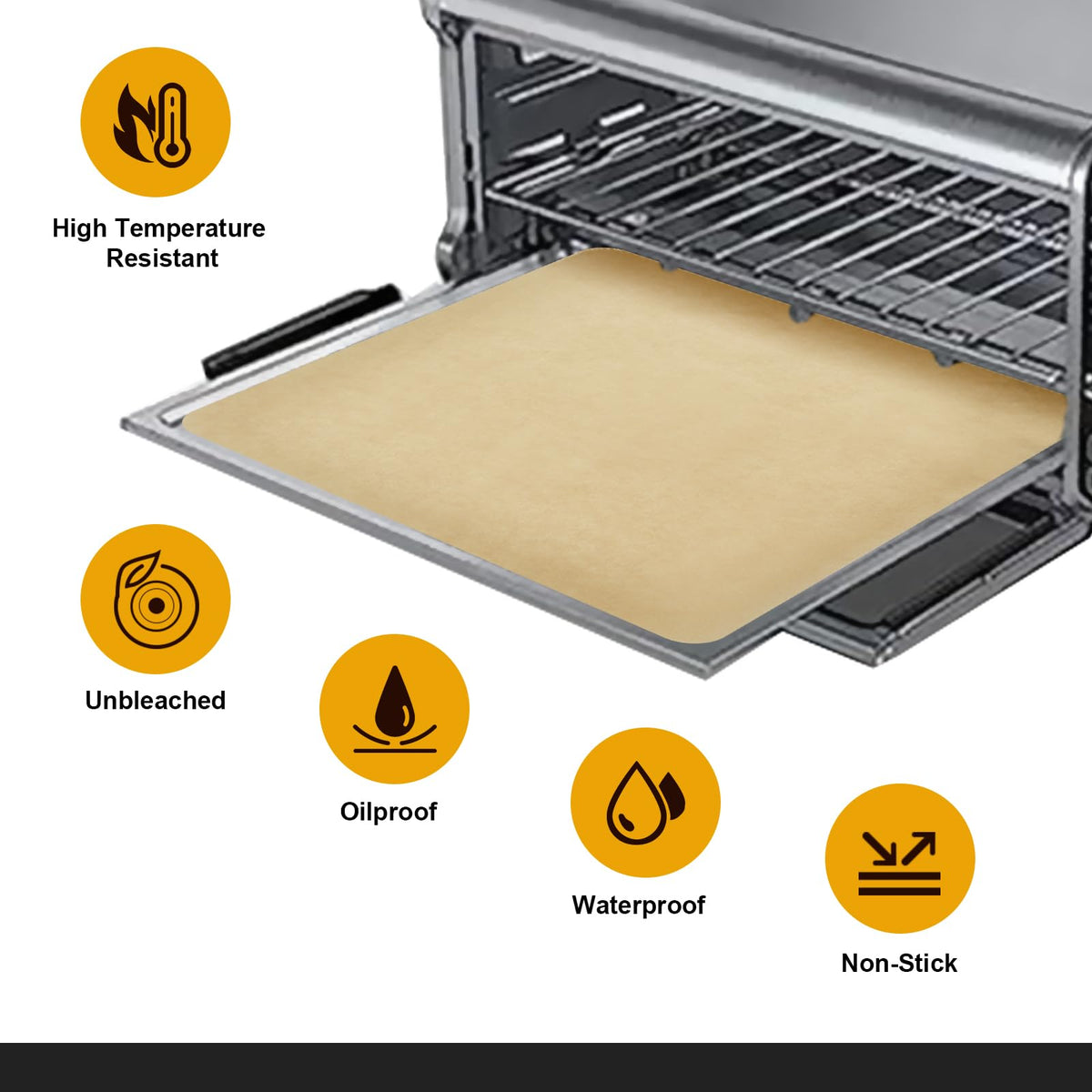 SIUDANGKA parchment squares compatible with Cuisinart ovens for versatile cooking.