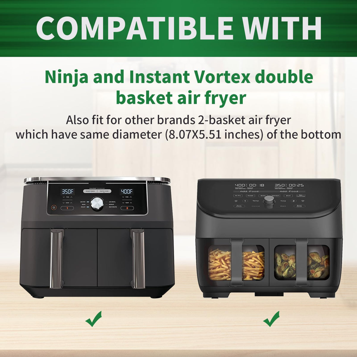 SIUDANGKA heat-resistant liners withstand up to 450F for safe cooking.