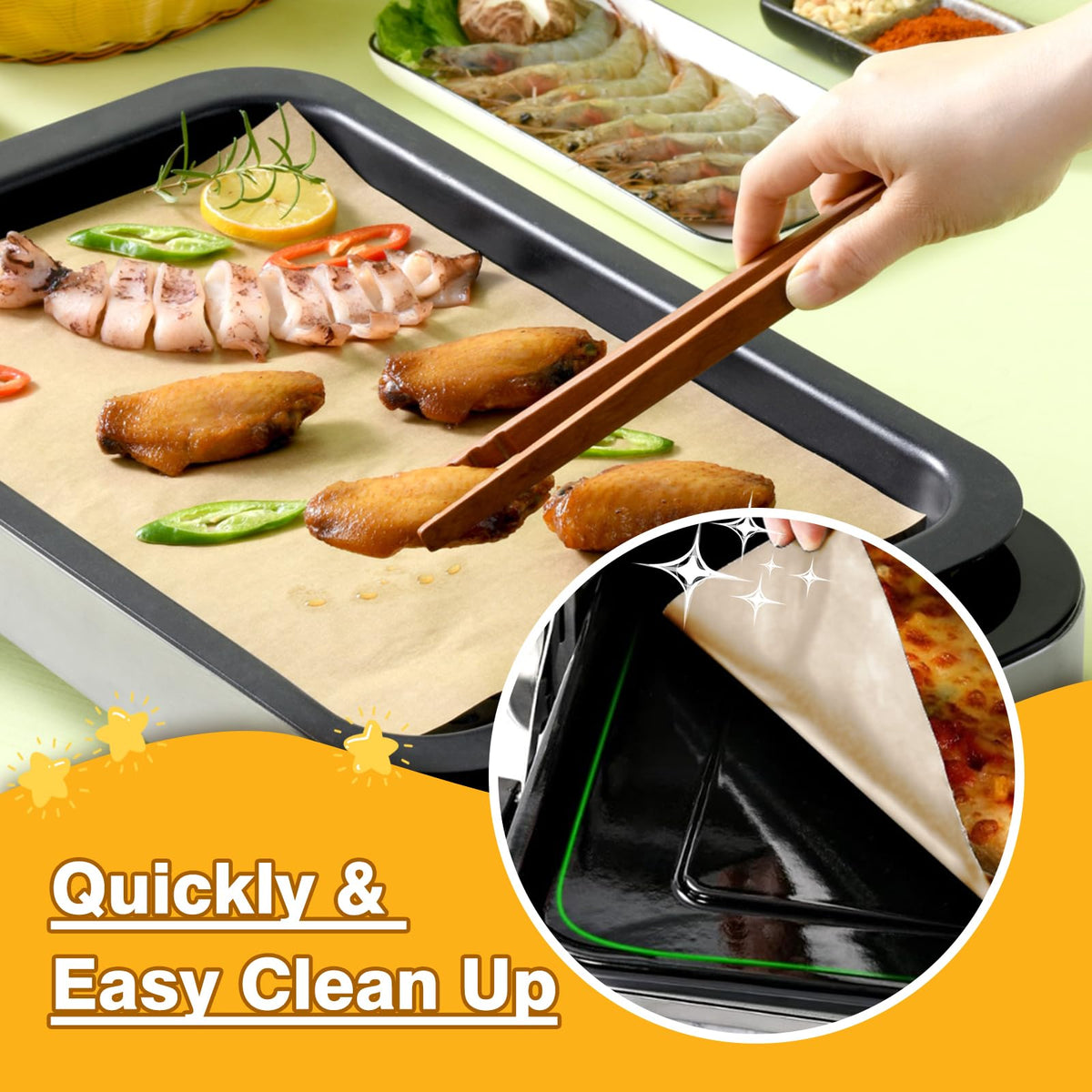 SIUDANGKA heat-resistant parchment paper withstands up to 428°F for high-temp cooking.
