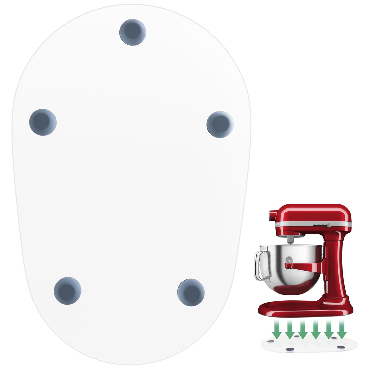 SIUDANGKA mixer slider mat clear top view shows smooth glide and counter protection
