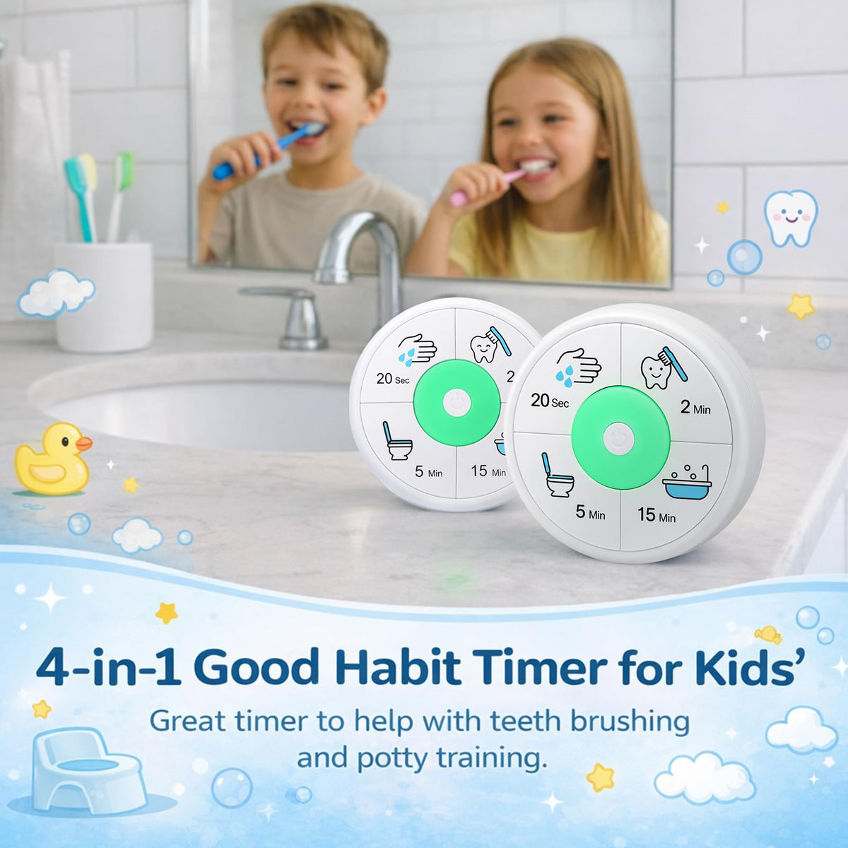 Siugohaus 2-minute brushing timer lights guide thorough brushing for kids