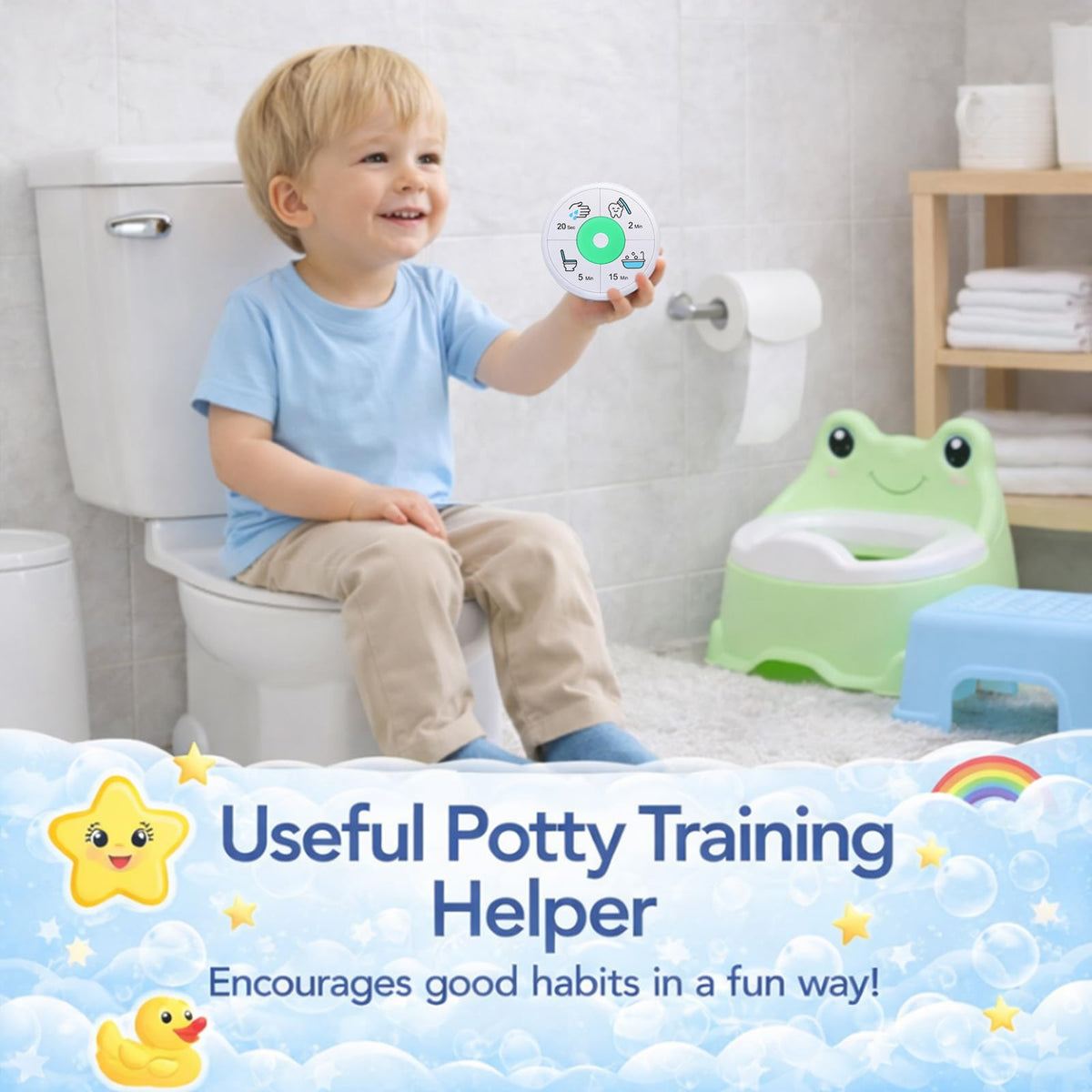 Siugohaus 5-minute potty training timer helps structure learning moments