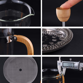Heat-resistant borosilicate glass of Sivaphe French press in steel frame