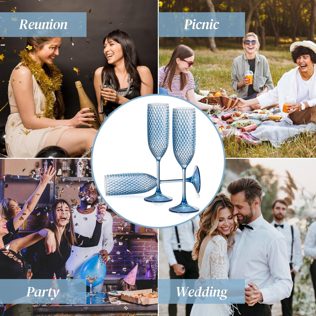 Sklenice clear crystal cups elevate wine moments with a light blue tint.