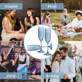Sklenice clear crystal cups elevate wine moments with a light blue tint.