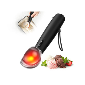 SKLNXAZ heated ice-cream scoop in action for effortless hard ice cream scooping