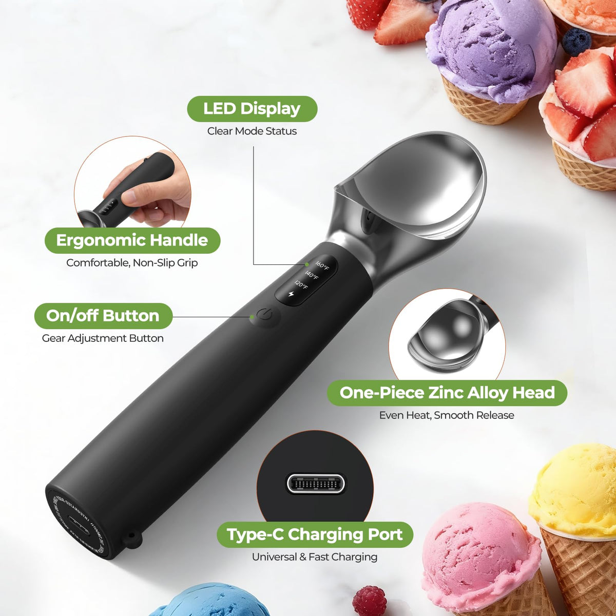 SKLNXAZ IPX7 waterproof design makes cleanup quick and simple under running water