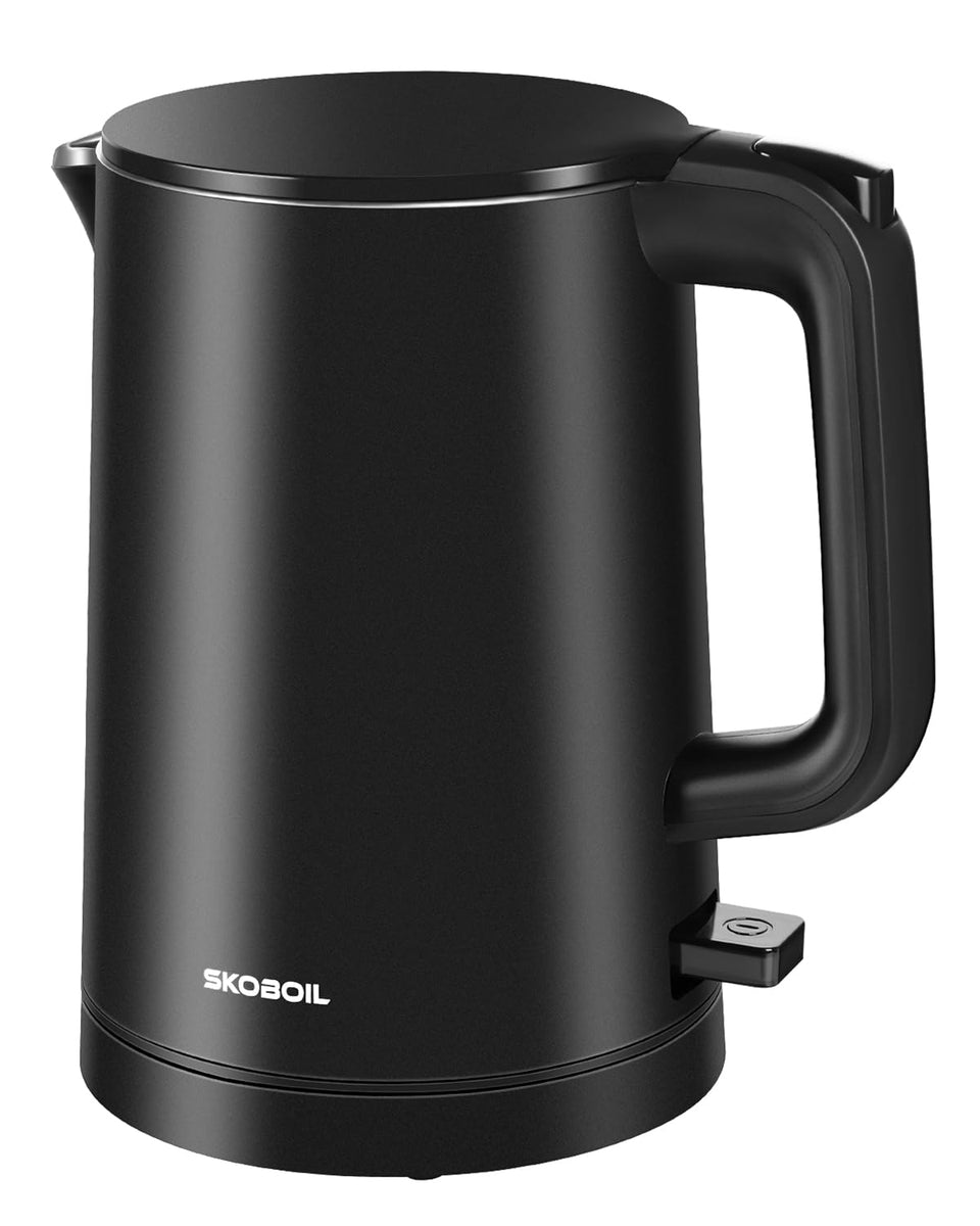 SKOBOIL electric kettle 0.8L compact design for dorm rooms and small kitchens.