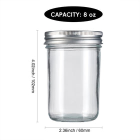 SKOCHE half-pint glass jar close-up highlighting clear contents and durable construction