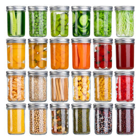 SKOCHE mason jars 8oz pack with lids and labels for easy canning and gifting