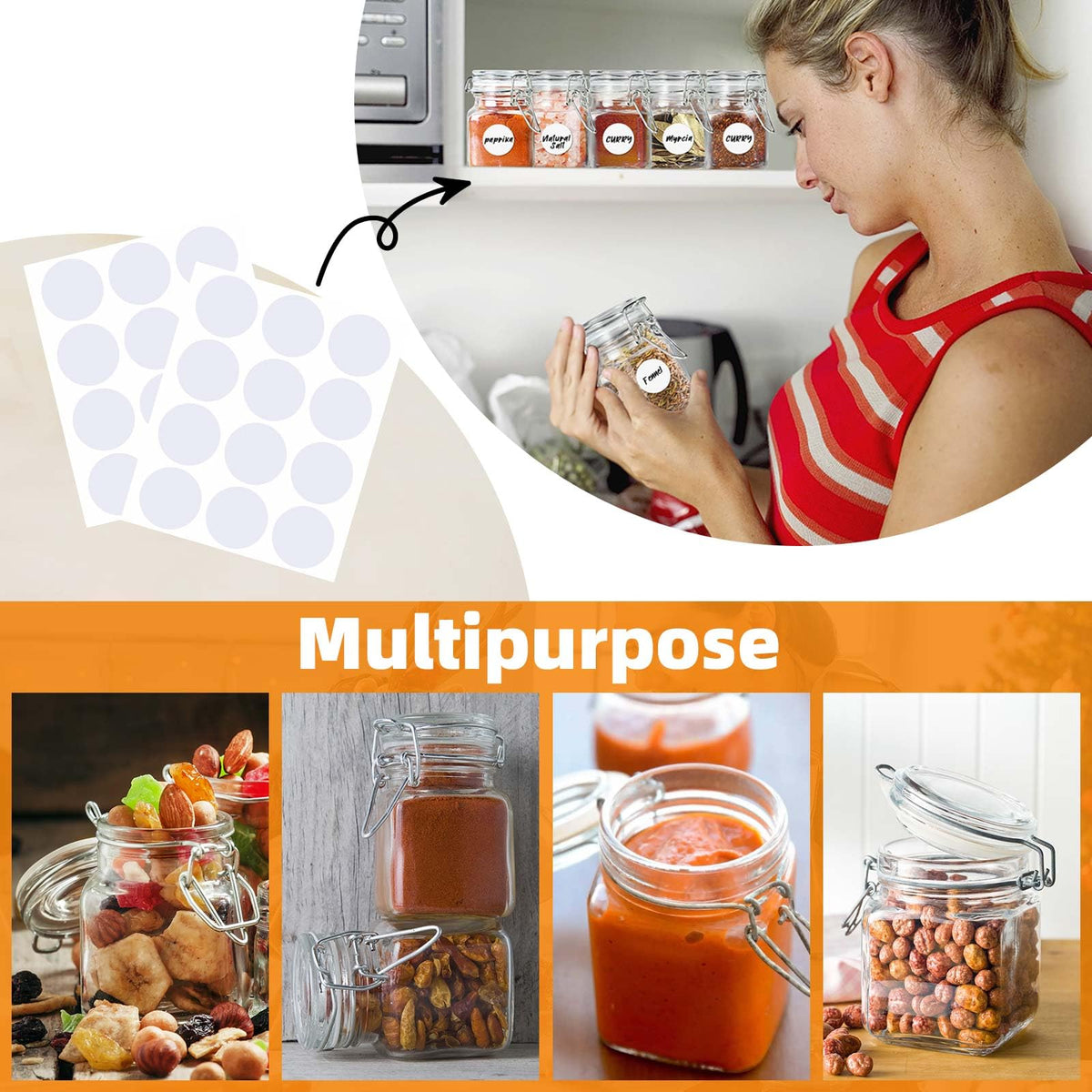 SKOCHE dishwasher-safe glass jar for simple cleaning and reuse.