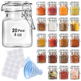 SKOCHE 4 oz glass spice jar with lid for organized pantry and fresh flavors.