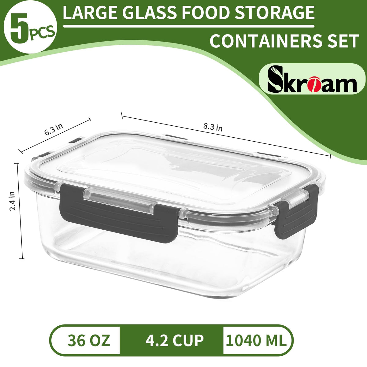 Skroam airtight lids prevent leaks for sauces, soups, and salads during transport