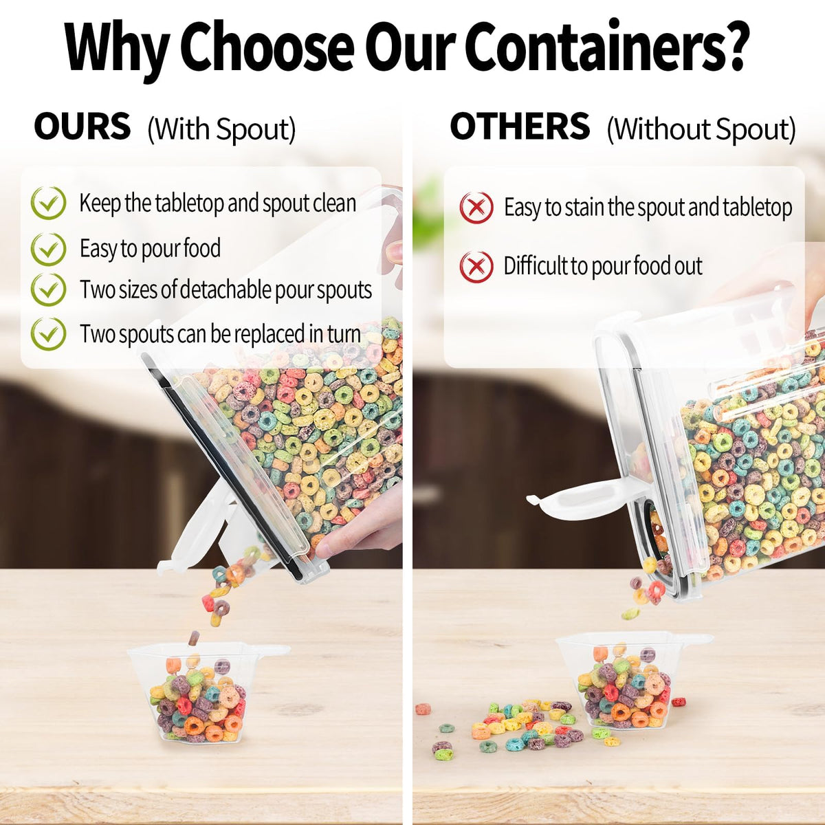 Skroam airtight lid seal keeps contents fresh and dust-free.