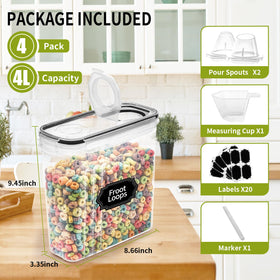 Skroam pour spout enables easy, mess-free pouring of cereals and grains