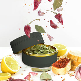 SKROM MYP black spice mill complements modern kitchens and countertops.