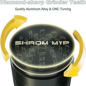 SKROM MYP grinder lid close-up highlighting secure magnetic feature