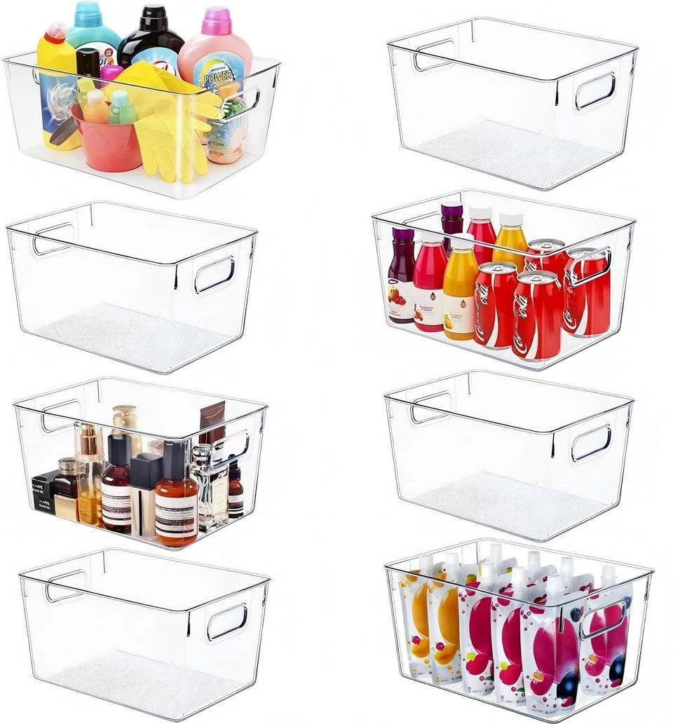 SKTEET 8L clear bin front view for quick pantry access