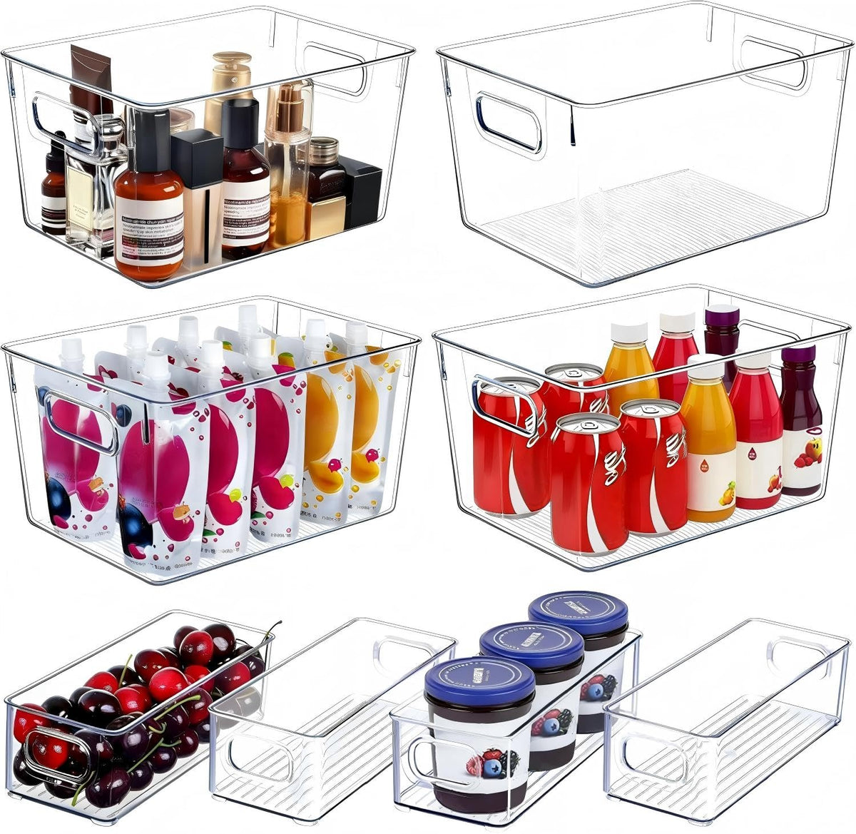 SKTEET clear bins set8 for pantry organization and quick access