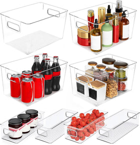 SKTKSE clear storage bins 8-pack for crystal-clear visibility and organized pantry