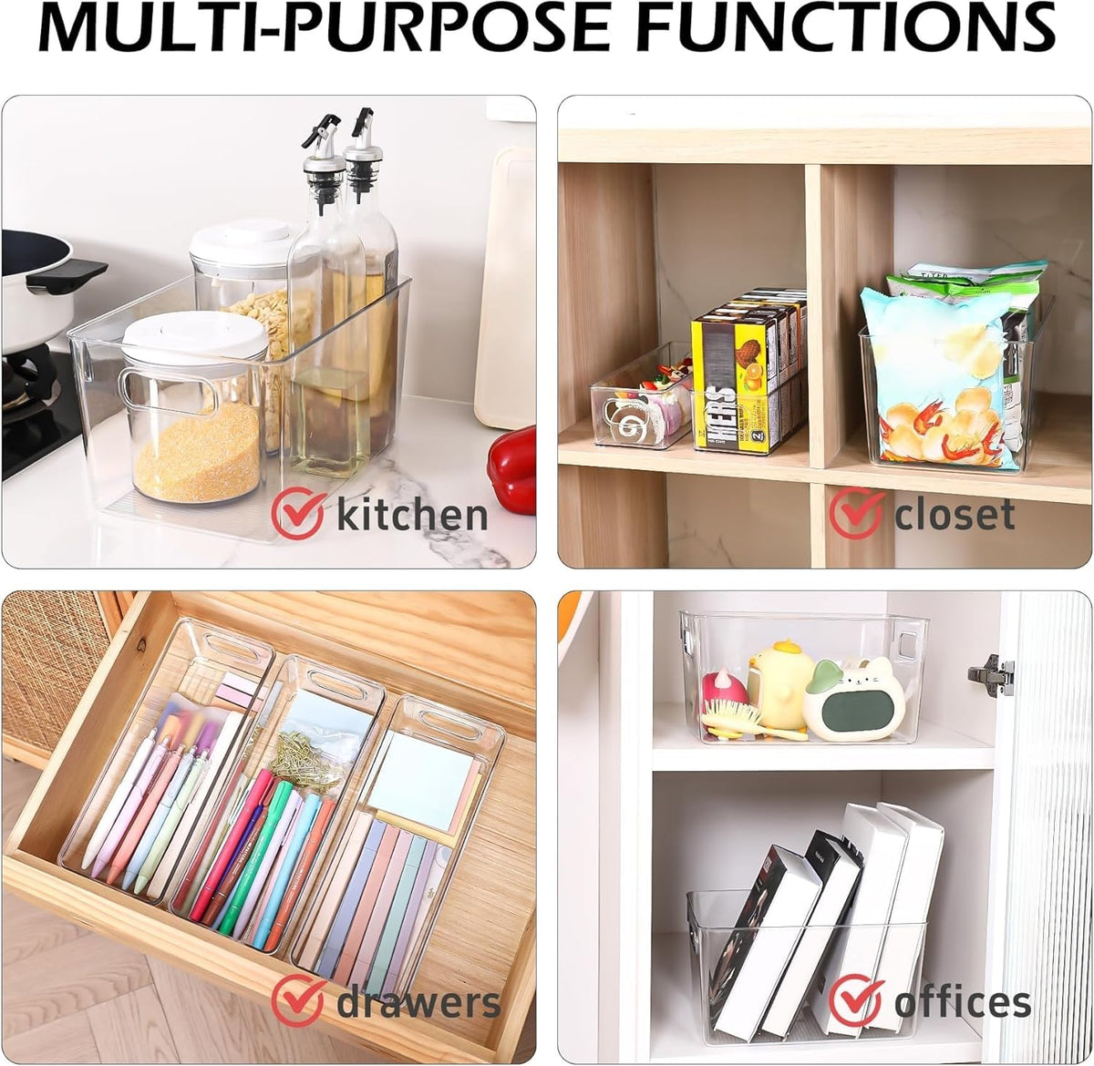 SKTKSE fridge organizer bins simplify sorting and reduce clutter in the fridge