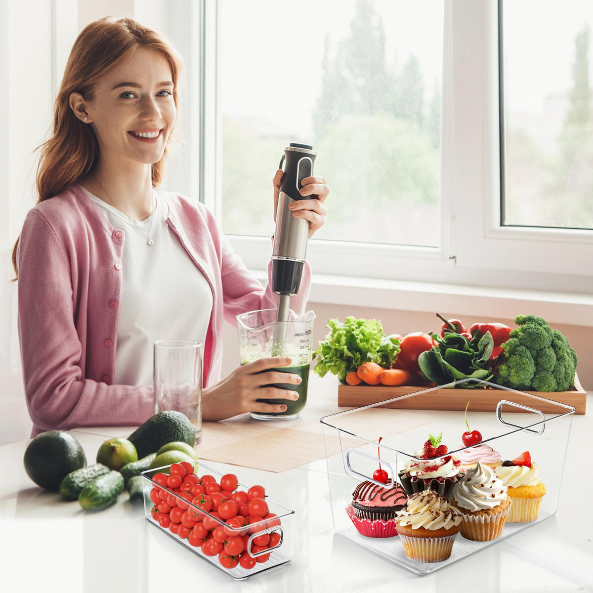 SKTKSE pantry organizer set keeps snacks accessible with open-front design