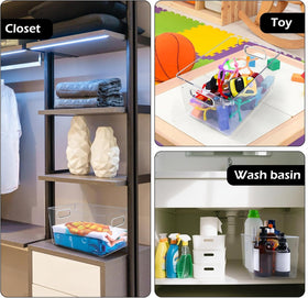 SKTKSE stackable design bins offer flexible stacking for space efficiency