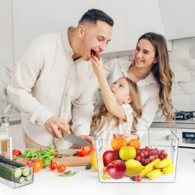 SKTWEEWKTS clear fridge storage bin helps you locate items quickly