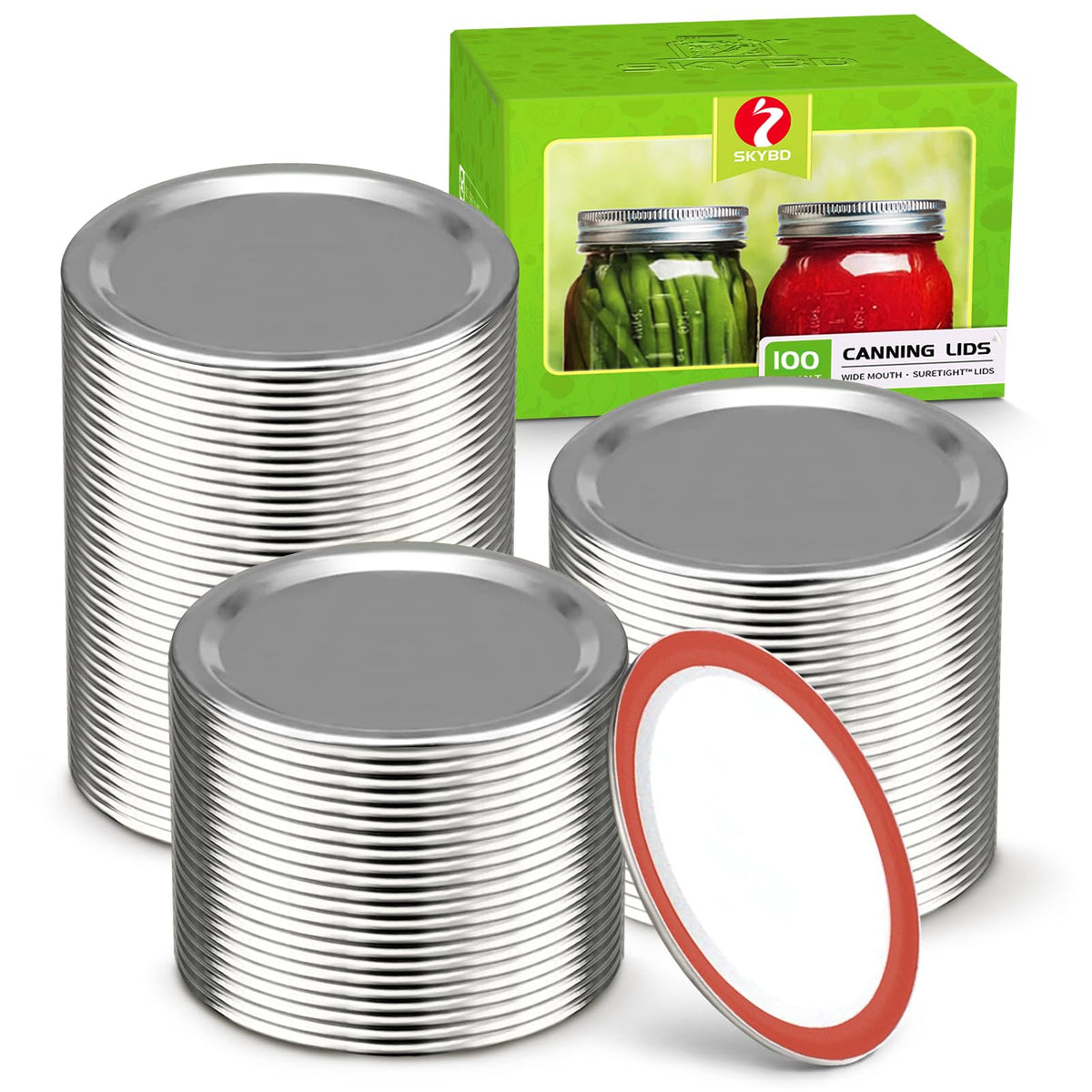 SKYBD wide-mouth lid demonstrates airtight seal for Ball and Kerr jars.