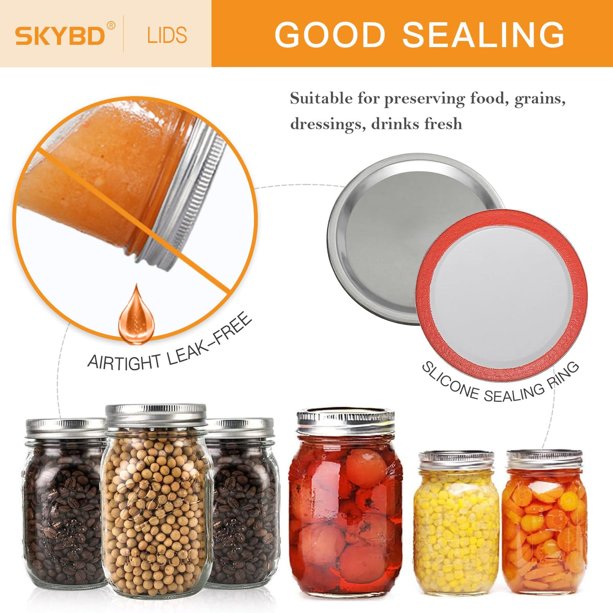SKYBD lid on a Ball jar provides reliable airtight sealing for jams.