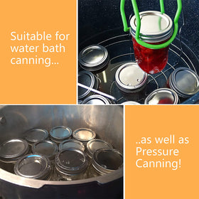 SKYBD lid atop prepared jars of fruit showcases ready-to-store preserves.