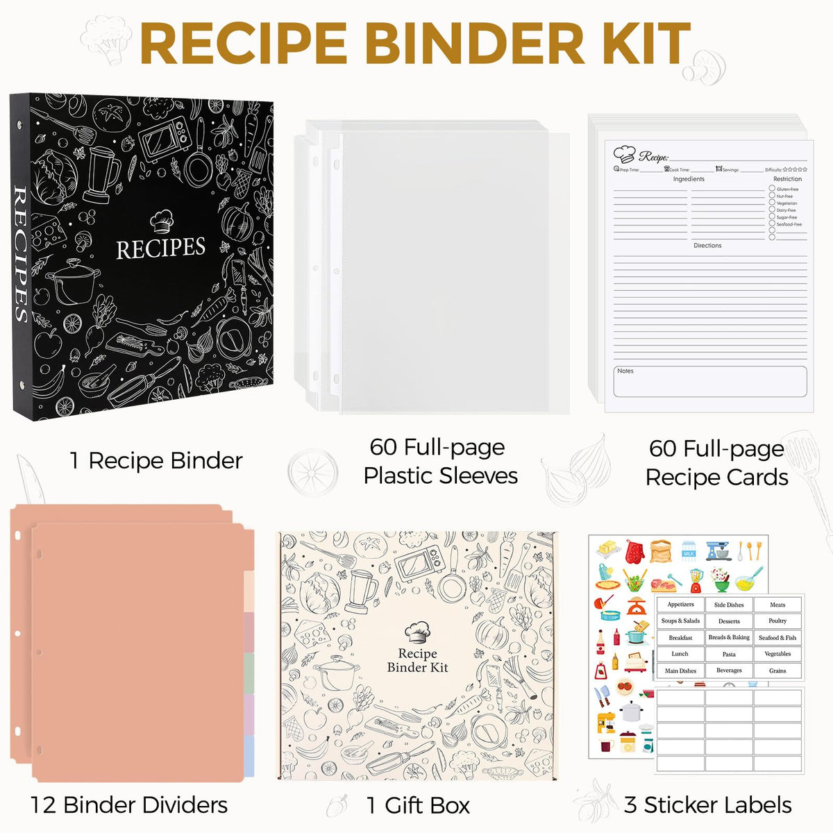 SKYDUE 60 blank recipe pages ready to capture homemade creations