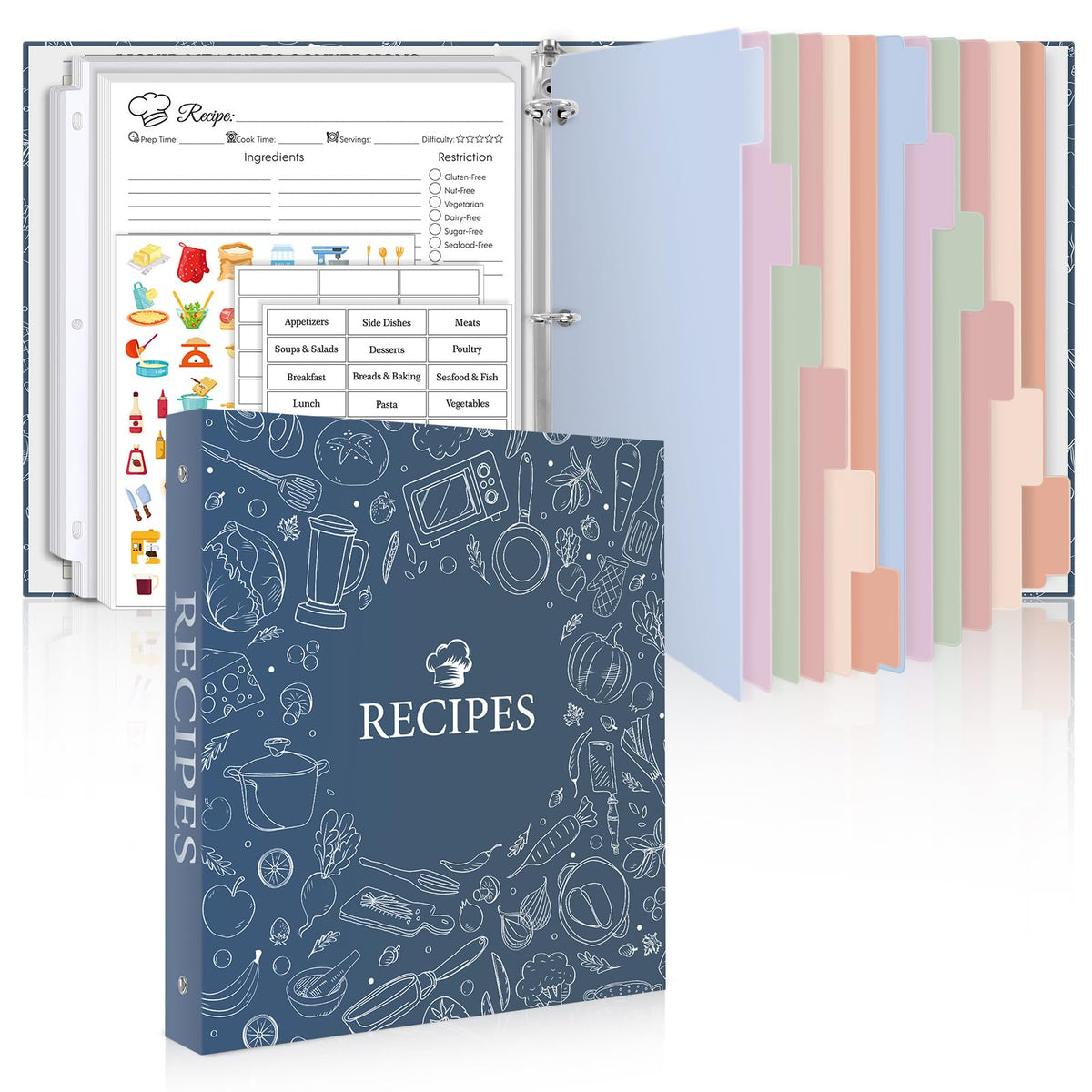 SKYDUE recipe binder cover demonstrates durable construction for family recipes
