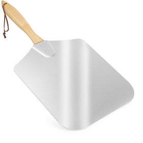 Skyflame aluminum pizza peel with 14x16 tray for easy transfers and baking.