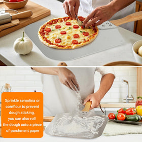 Skyflame pizza peel featuring a hanging cord for organized storage.
