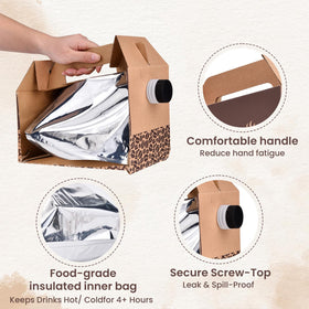 SkyJourney aluminum foil pouch inside preserves beverage warmth and stability.